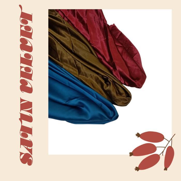 Kain polosan satin velvet meteran untuk dress gamis dan puring