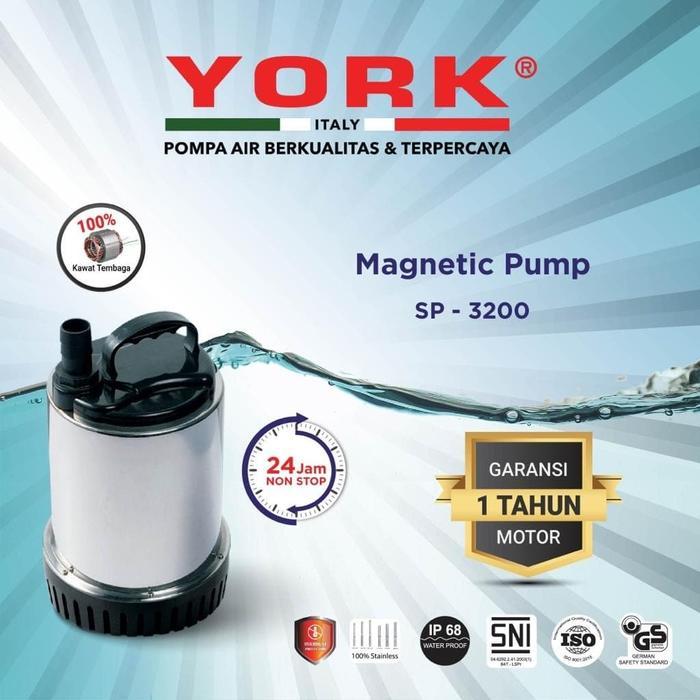 York Sp-3200 Magnetic Pump Submersible Pompa Celup Kuras Tandon Kolam