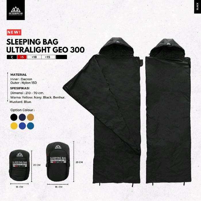 Sleeping Bag Ultralight Angsana seri GEO 300 camping tikar