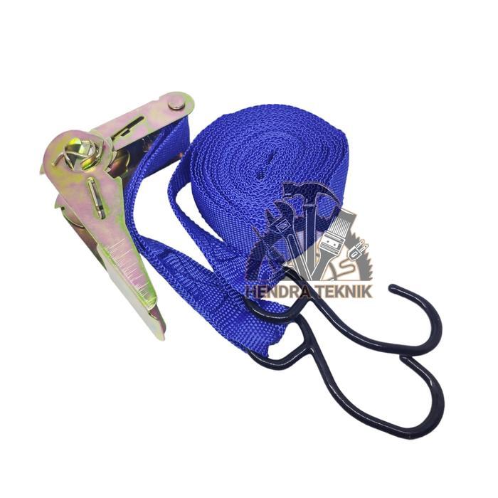 "New" RACHET TIE DOWN 1" 5M KECIL TALI KREK CARGO LASHING 1 INCI x 5M SABUK PENGIKAT BARANG MURAH