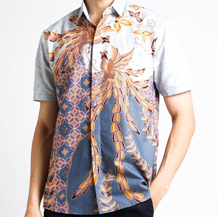 READY My Aksa Batik Pria Kemeja Pendek Henry Honey G00D QU4LITY