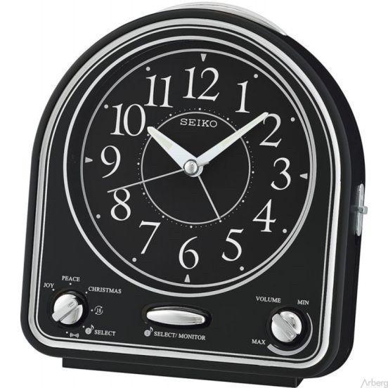 SEIKO ALARM QHP003K QHP003 Black Joy Peace Christmas Song lagu natal Music Volume Min Max Adjuster