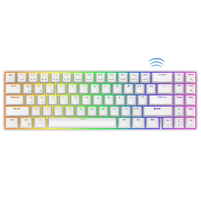 New RK71 Bluetooth Wireless Mechanical Keyboard 70% RGB Backlit 71 Keys Tri-Mode BT/2.4G/USB Gaming 