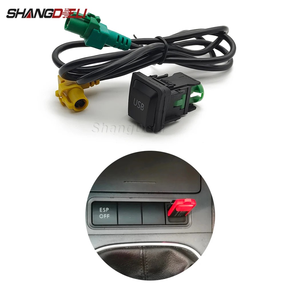 Car USB switch cable USB audio adapter RCD510 RNS315 for VW Passat B6 B7 Golf 5 MK5 Golf 6 MK6 Jetta