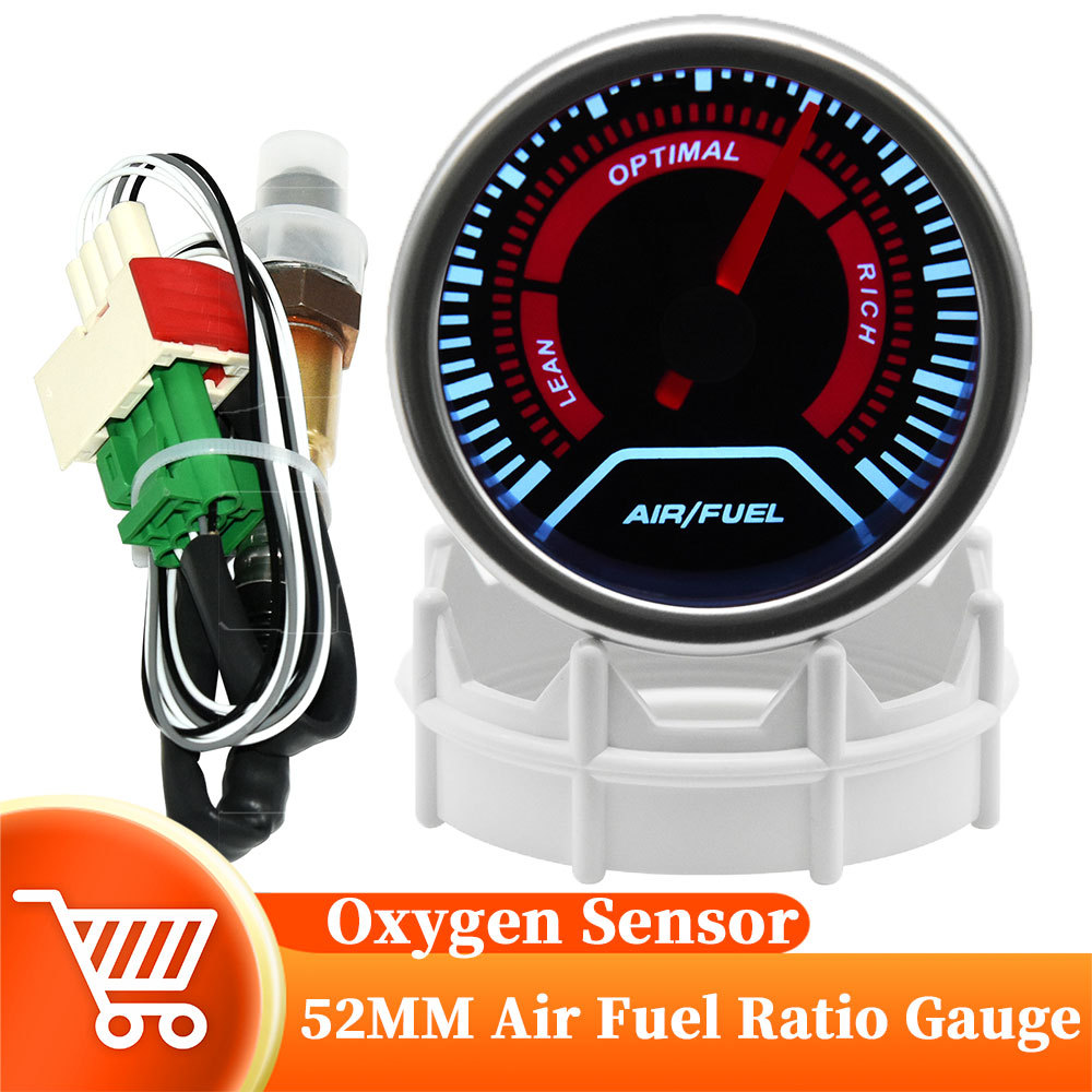 52mm Car Digital Air Fuel Ratio Gauge LED Display AFR Narrowband O2 Oxygen Sensor Air Fuel Ratio Met