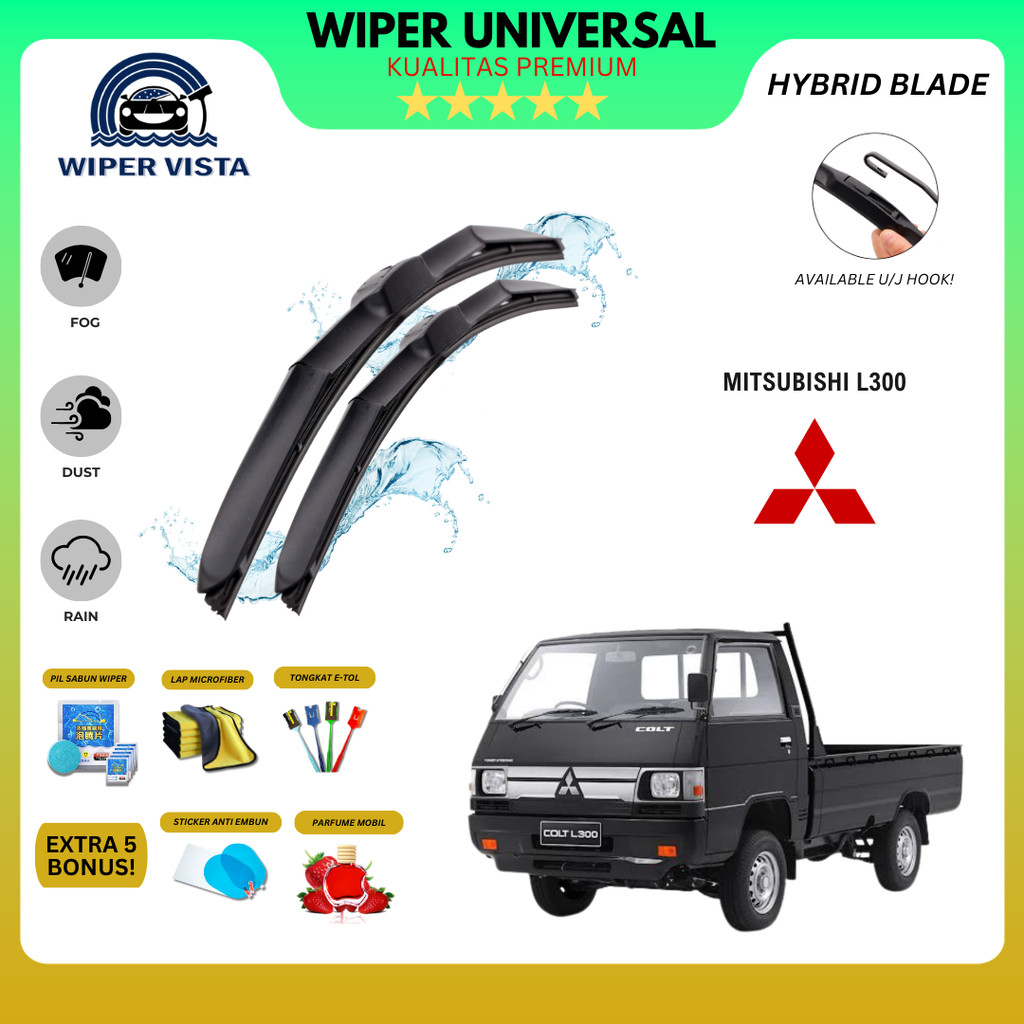Wiper Mitsubishi L300 Hybrid Kaca Depan Mobil Free 5 Bonus