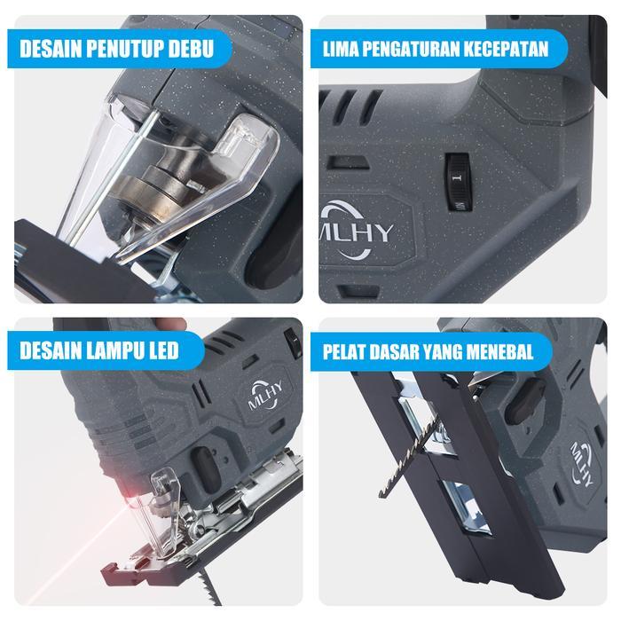 MLHY Mesin Gergaji Jigsaw Cordless Kayu Electric Jigsaw Brushless motor Variable Speed Cordless