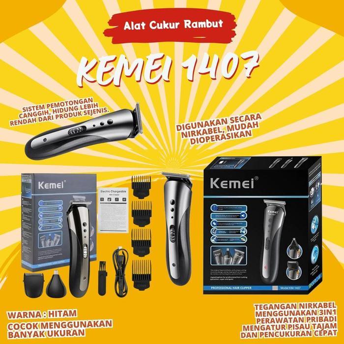 reniaofficial KEMEI 1407 Alat cukur rambut kemei KM 1407 professional hair clipper