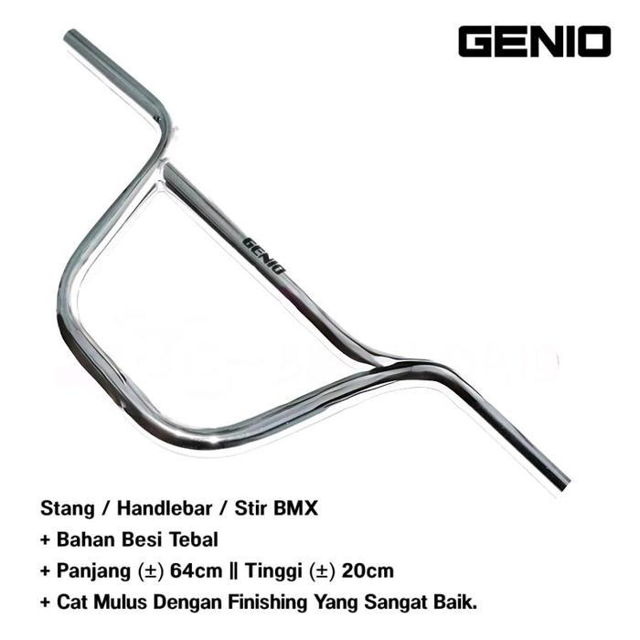 Stang sepeda bmx 20 inch genio handlebar panjang 64 cm chrome genio high quality new