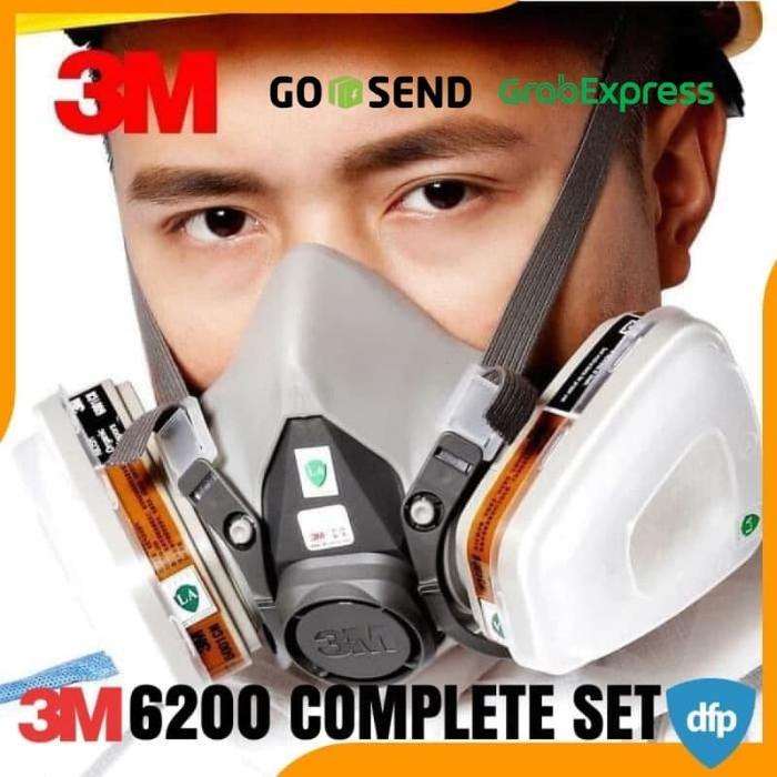 Promo ORIGINAL Respirator Gas Mask 3M 6200 Half Face Respirator Half Gas