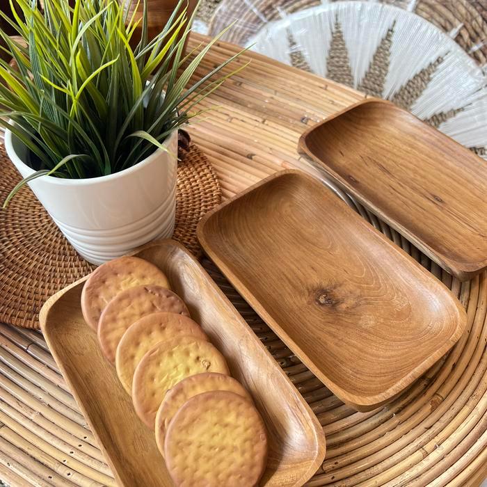 Piring Kayu Jati / Piring Kayu Persegi / Piring Jati PJ2