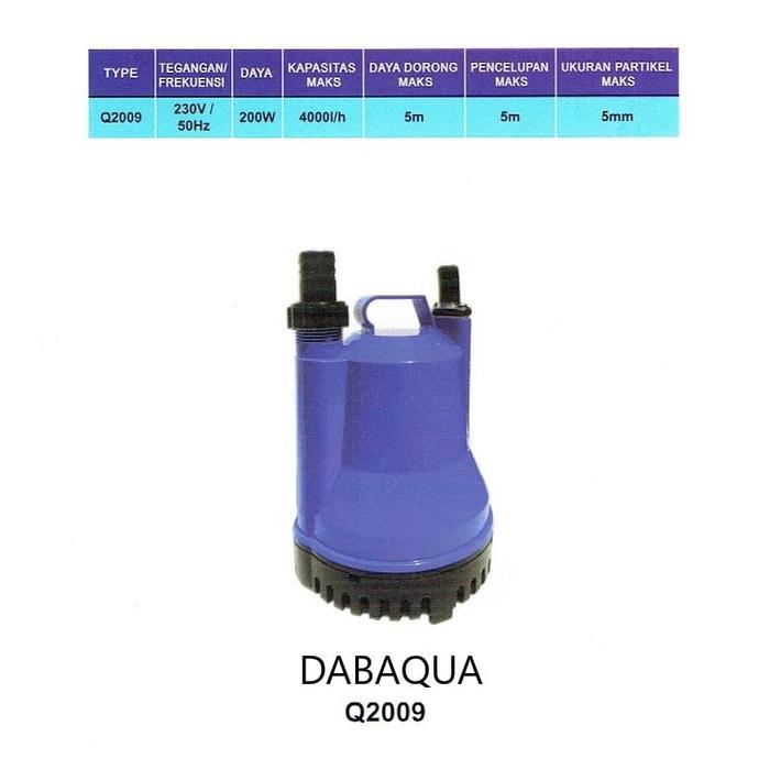 Q2009 pompa air celup kolam kuras tandon akuarium dabaqua manual