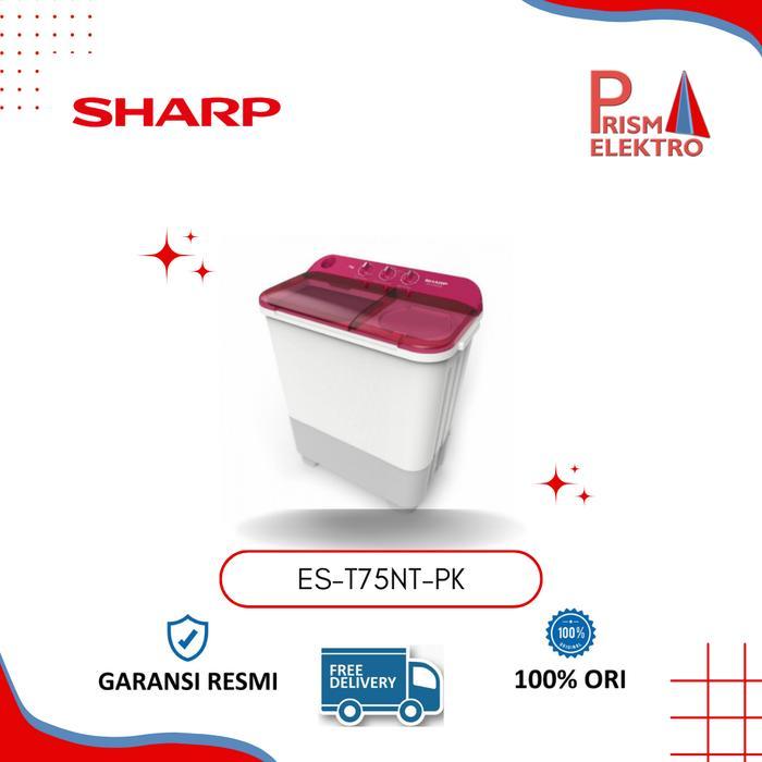 Jaminan Termurah Sharp Mesin Cuci Sharp Es-T75Nt-Pk Twin Tube Pink 7Kg Promo Free Ongkir