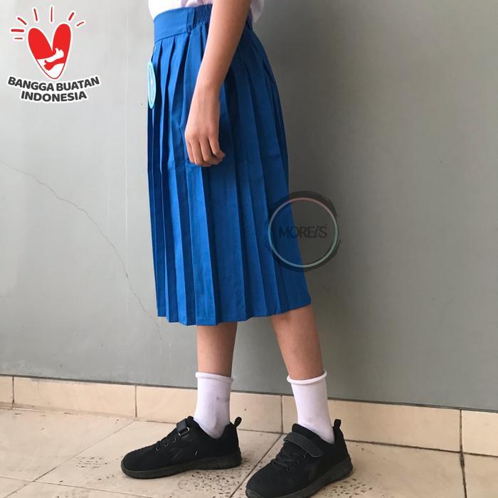 SERAGAM ROK REMPLE/REMPEL SD PENDEK BIRU BENHUR