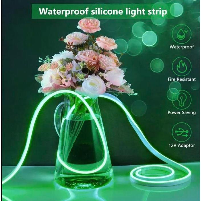 "New" Lampu Neon Flex 220v 6-15M Waseosd Selang Fleksibel Warna Neon Box Outdoor Wateproof - Kuning,