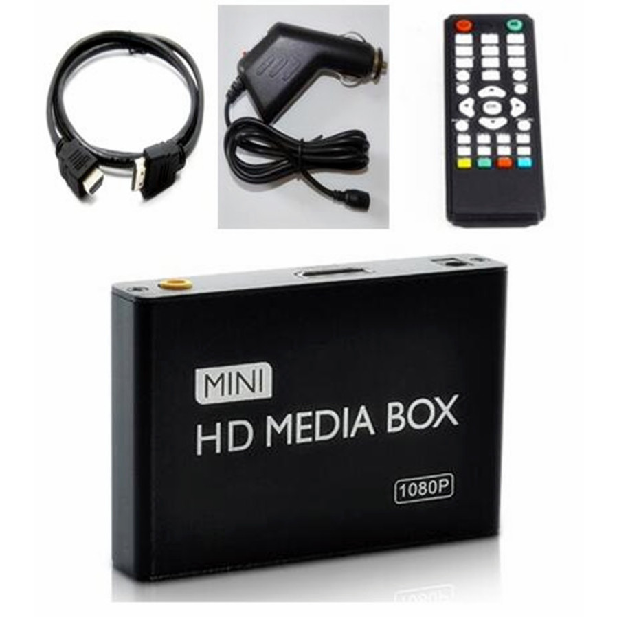 REDAMIGO 1080P Mini Media Player For Car HDD MultiMedia Video Player Media Box With Car Adapter AV