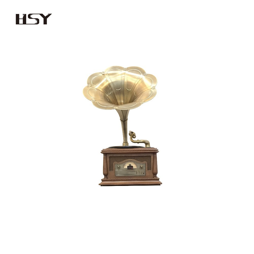 Wooden Gramophone Player Usb Phonograph Loud Speaker Vinyl Record Player