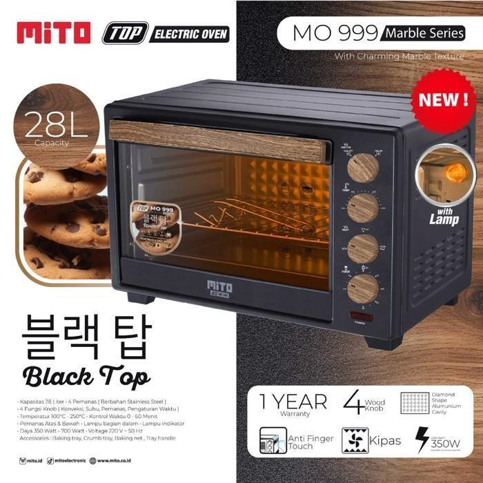 Terlaris (Bisa ) Oven Mito Mo-999 - Oven Low Watt Mo 999/ Mo999 Oven Listrik [Garansi Resmi] - HITAM