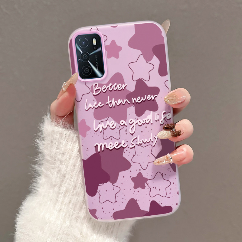 Casing Hp Untuk OPPO A16 OPPO A16s OPPO A54s Case Casing Pola Bintang dan Hati Cesing HP Kasing Jell