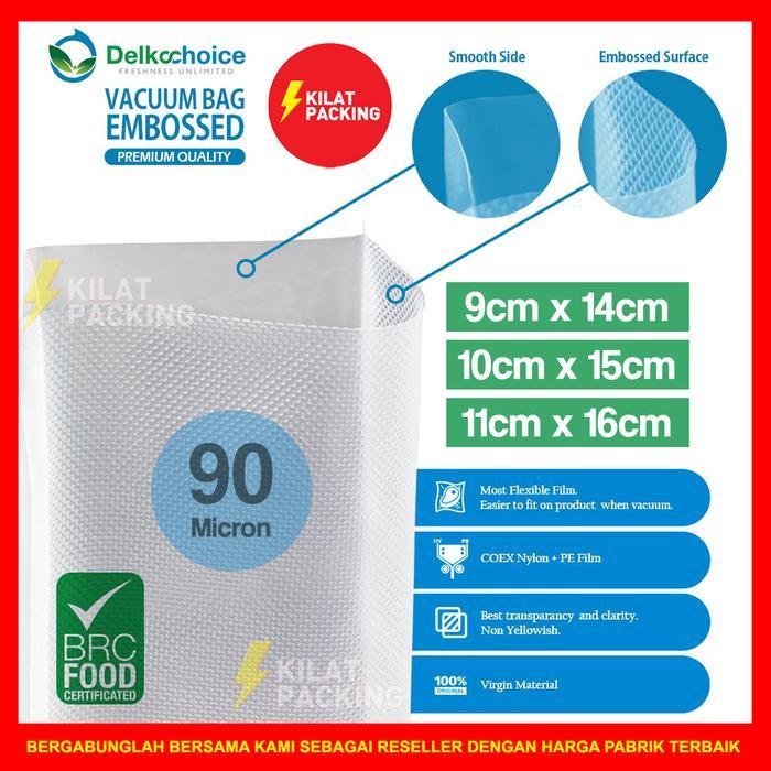 PLASTIK VACUUM DELKOCHOICE - VACUM BAG EMBOSSED EMBOSS BINTIK SATUAN