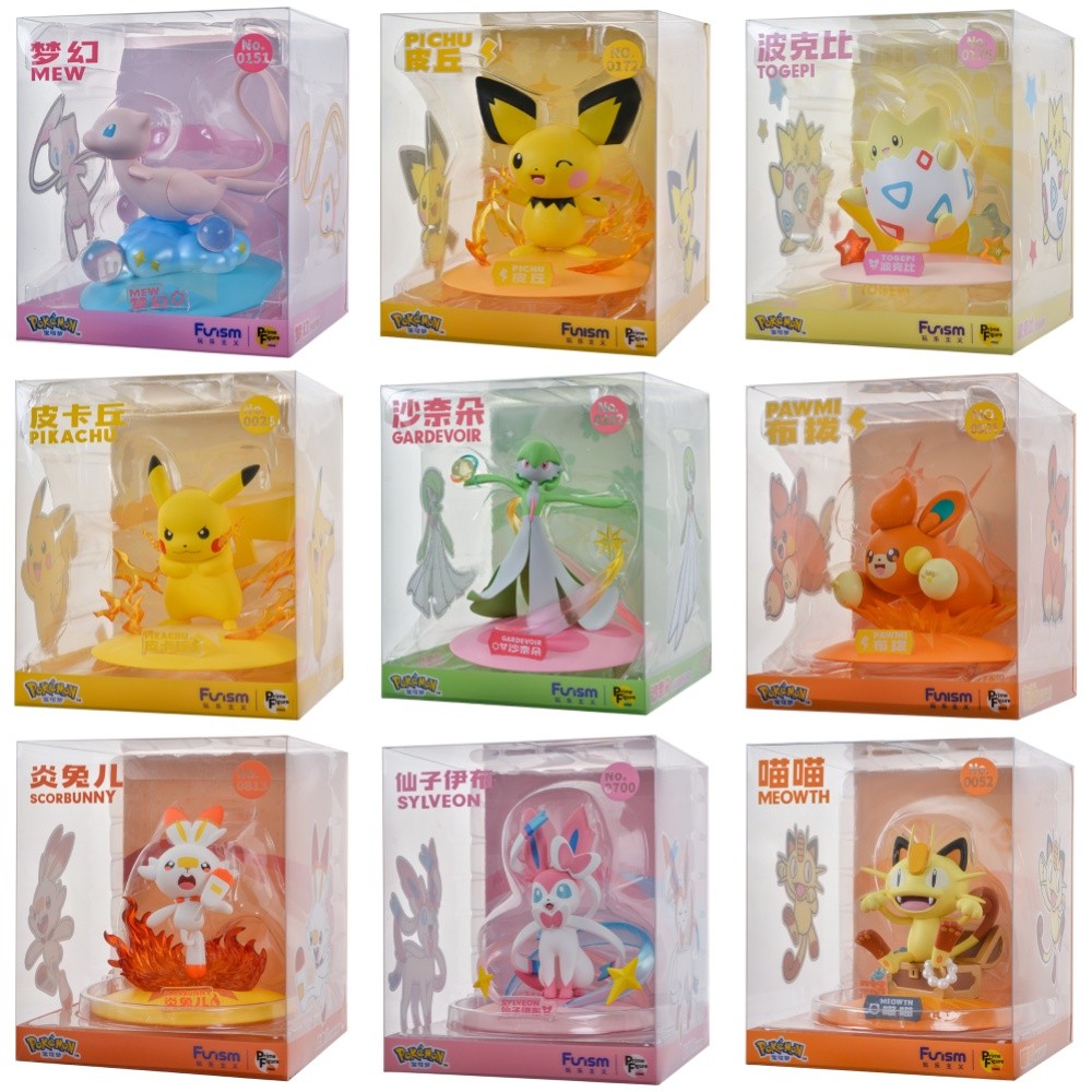 FUNISM Genuine Pokemon Action Figures Pikachu Mewtwo Figurine Gardevoir Sylveon Anime Collect Model