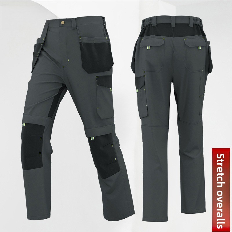 Elastic Work Pants Maintenance Worker Workshop Pants Wear-resistant Reinforcement European Size