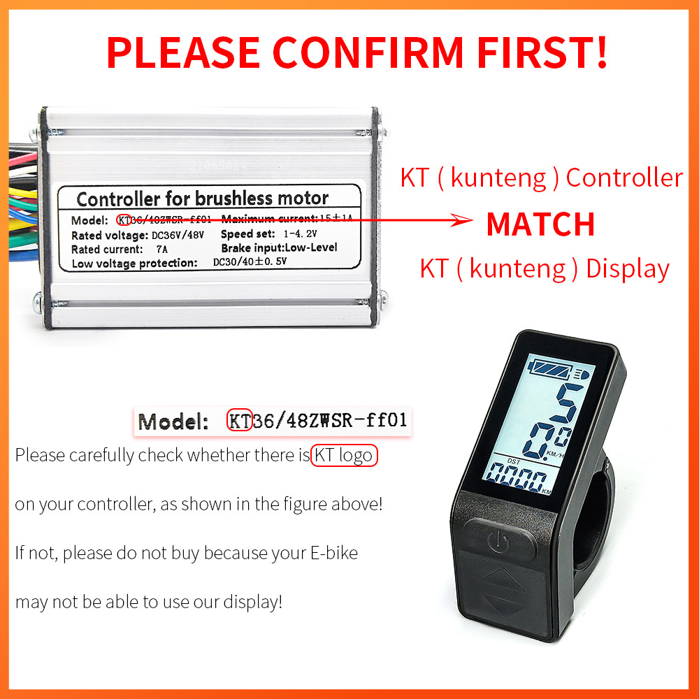 Ebike Display KT LCD4 Smart 24V 36V 48V Ebike LCD led SM/Waterproof Plug Display For Electric