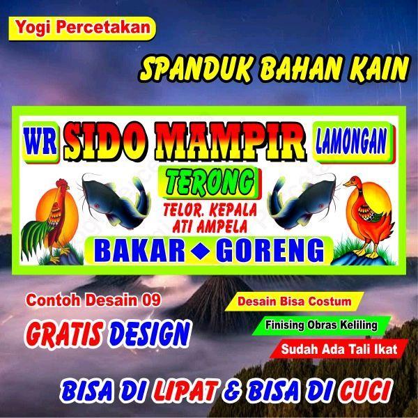 Promo Spanduk Bahan Kain Lebar Bahan 2 Meter, Pecel Lele Pecel Ayam, Nasi Goreng, Bubur Ayam, Sate