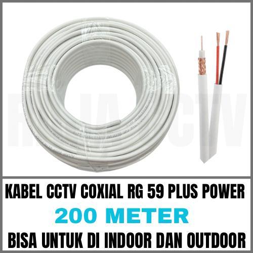 Kabel Cctv 200 Meter Rg59 Plus Power Khusus Buat Cctv Indoor Dan Outdoor