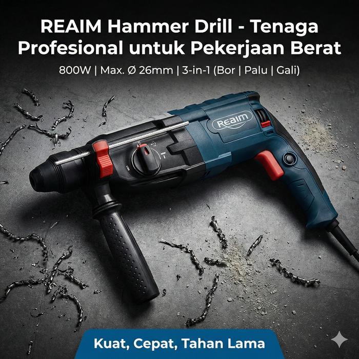 REAIM Hammer Drill Bor Rotary Mesin Bobok Beton Jack Hammer Drill Mesin Bor Beton Mesin bor listrik