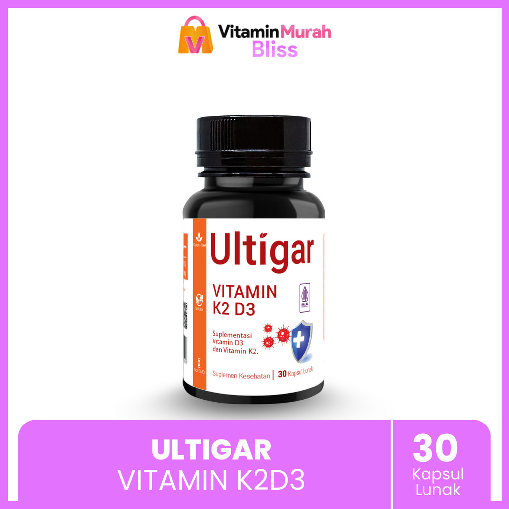 ULTIGAR VITAMIN K2 D3 SUPLEMEN KESEHATAN ISI 30 & 100 KAPSUL LUNAK