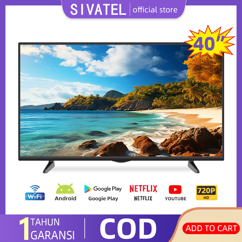 Sivatel TV Smart 40 inch TV Android FHD Televisi TV Digital 40 inch Youtube-wifi-Web Browser-AV