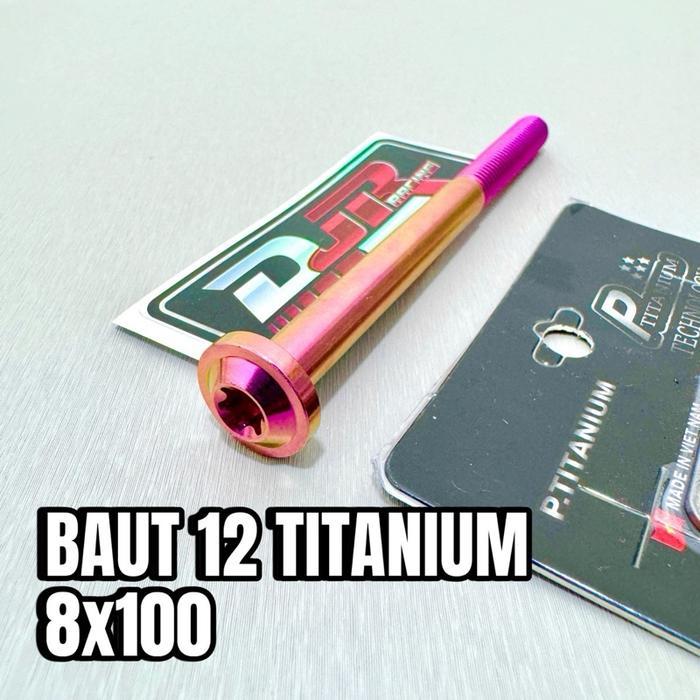 BAUT 12 TITANIUM 8x100 Original VIETNAM Titanium GR5 baut 12 panjang 10cm