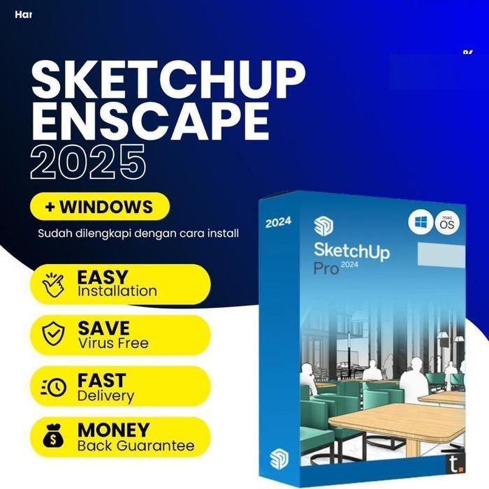 SketchUp Pro 2024 Bundle Enscape Download Software Full Version Aplikasi Versi Untuk Komputer Laptop