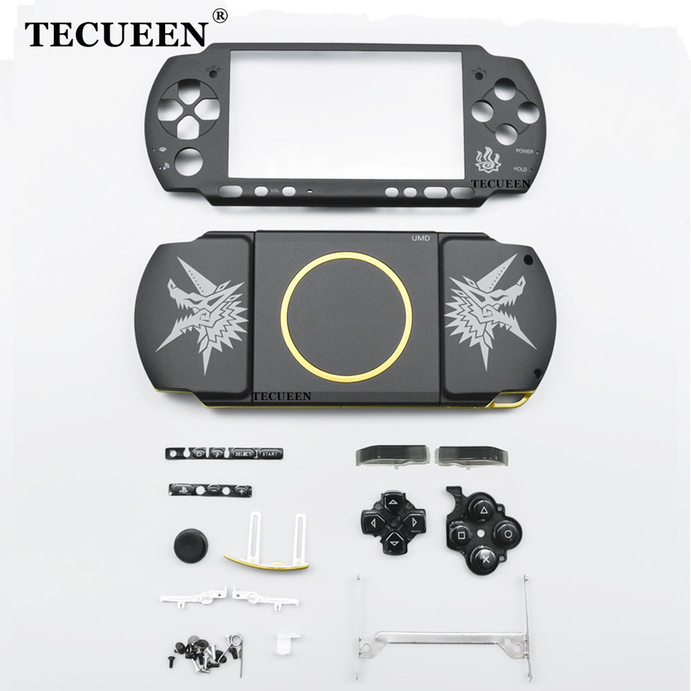 For PSP 3000 Repair Parts for Monster Hunter Theme Replacement Housing Shell Faceplate Bottom Cover