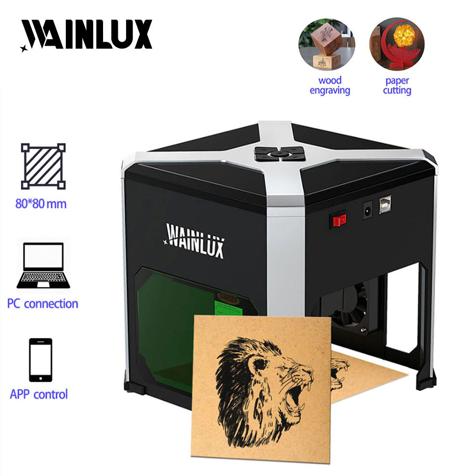 Wainlux Pemotong Pengukir Laser Portabel Mini 3W Mesin Pemotong Pengukir Laser Alat Pertukangan DIY 