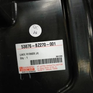 Liner Fender/Spakbor Depan Kiri Avanza Xenia 2016-2020 53876-BZ270