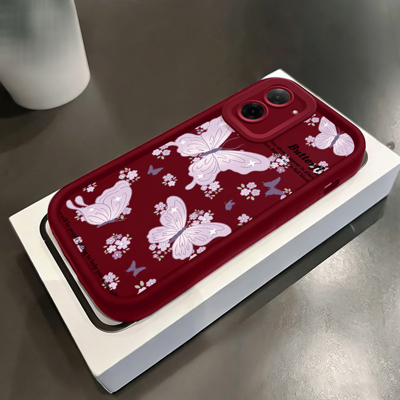 Casing Hp untuk Xiaomi Redmi A5 4G Case Kupu-kupu bunga ungu pelindung Silikon lunak Cesing Kesing s