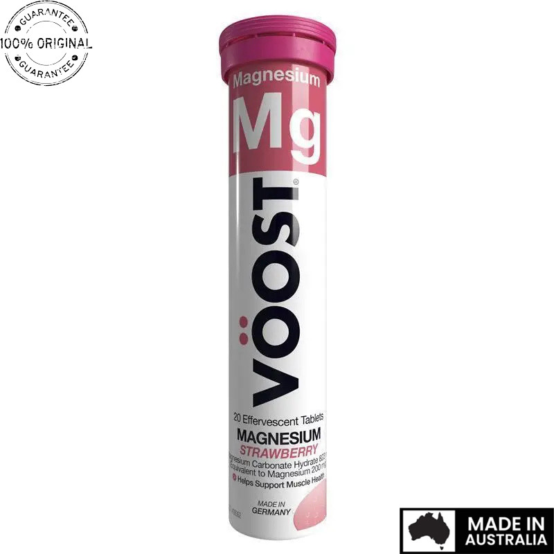 Voost Magnesium Strawberry 20 Tablets – Mineral & Stamina, Asli Australia