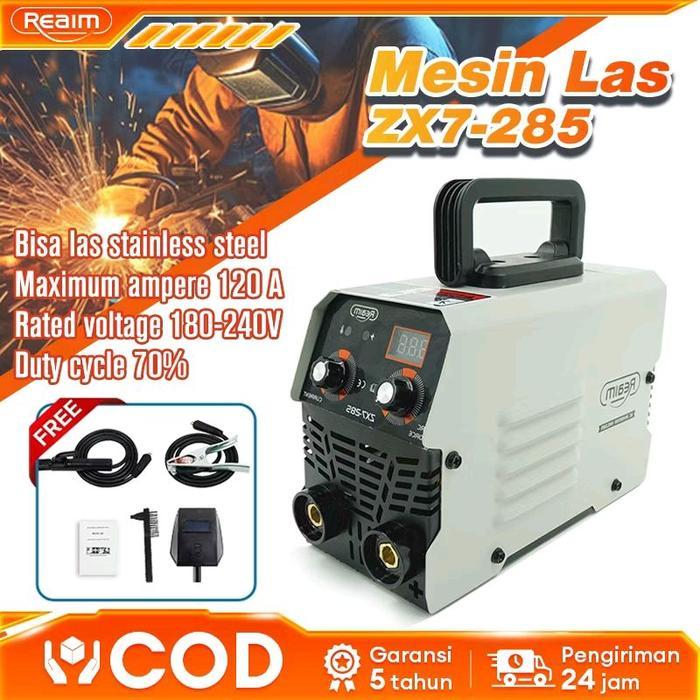 REAIM MESIN LAS ZX7-285 MESIN LAS INVERTER JENIS MMA MENGGUNAKAN TEKNOLOGI IGBT, MESIN TRAFO LAS