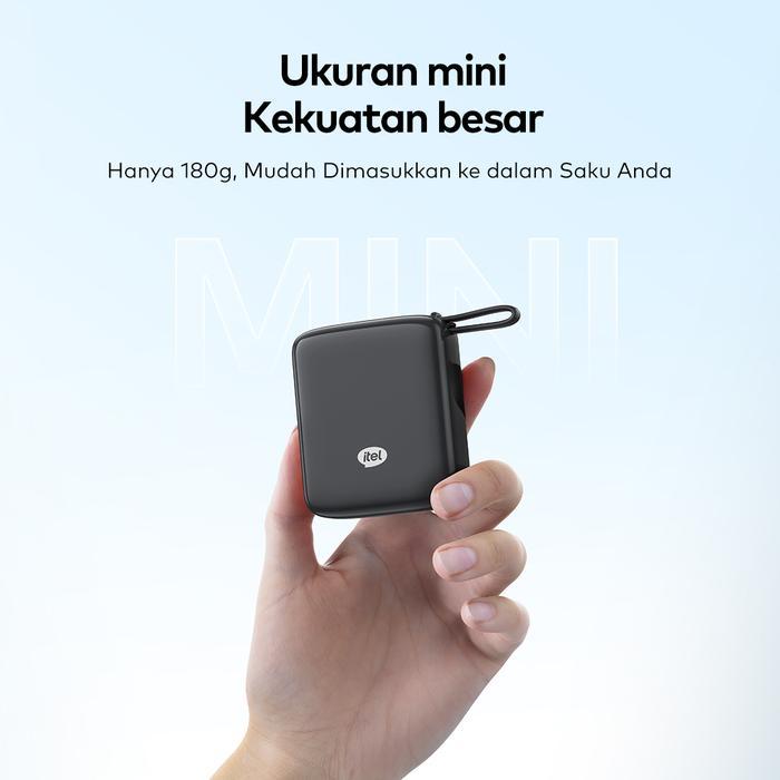 [Mall] Itel PowerEasy Mini Power Bank 10000mAh, Pengisian Cepat 22.5W Teknologi POWER AI Kabel