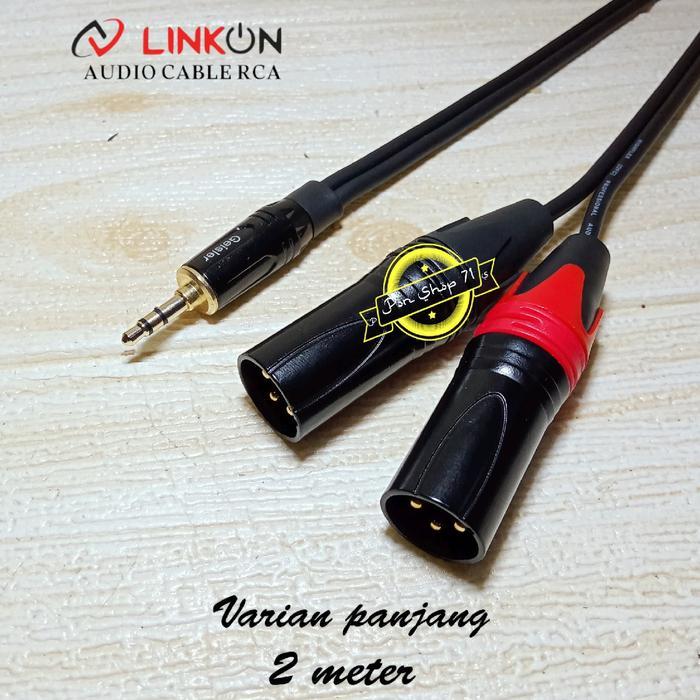 "New" kabel Audio mixer ke Hp ke equalizer ke crossover ke power jack 3,5mm to 2 xlr male - 50 cm