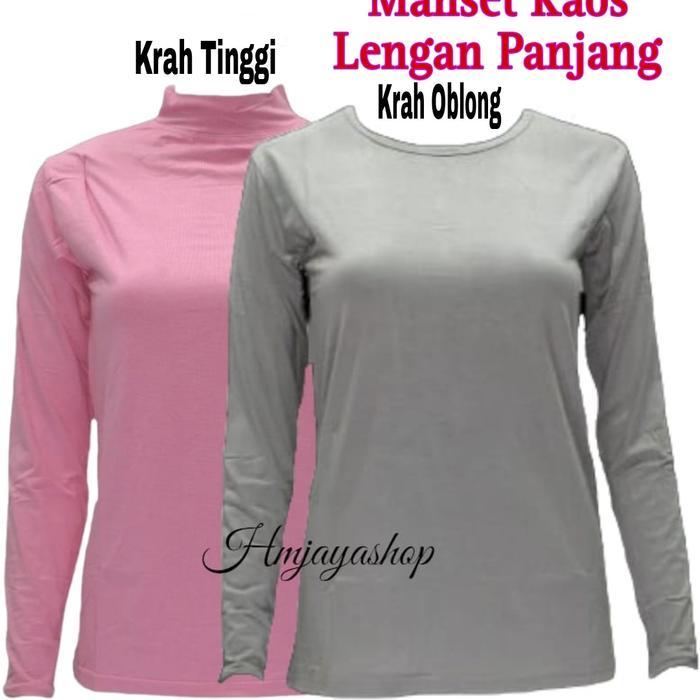 SALE Manset Kaos Lengan Panjang Krah Tinggi Manset Wanita Krah Shanghai Dua TERMURAH