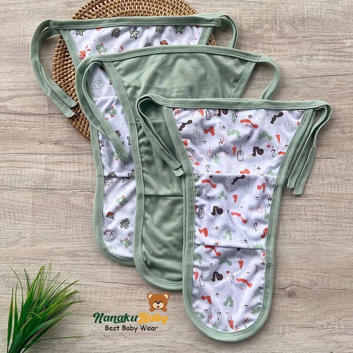 Nanaku Baby - Isi 6 PCS & 12 PCS Popok Bayi Baru Lahir ( Popok Kain Tali ) Series Hijau Mint