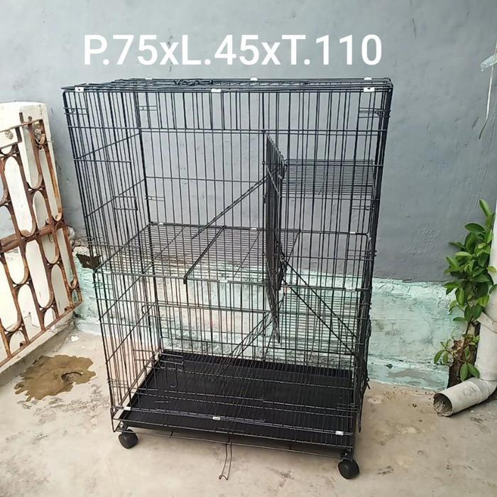 Kandang kucing lipat tingkat size L