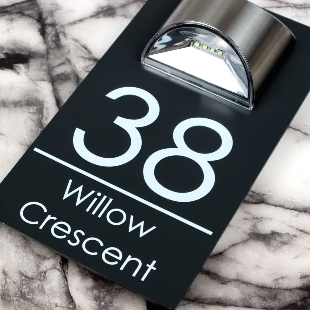 Customized SolarHouse Number, Laser Acrylic House Number, LED Illuminated Numbers, New Gift