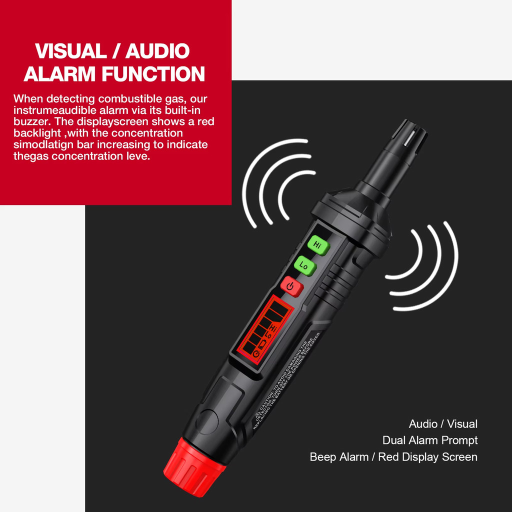 HABOTEST HT61Gas Leak Detector Natural Gas Detector with Audible & Visual Alarm Portable Gas Sniffer