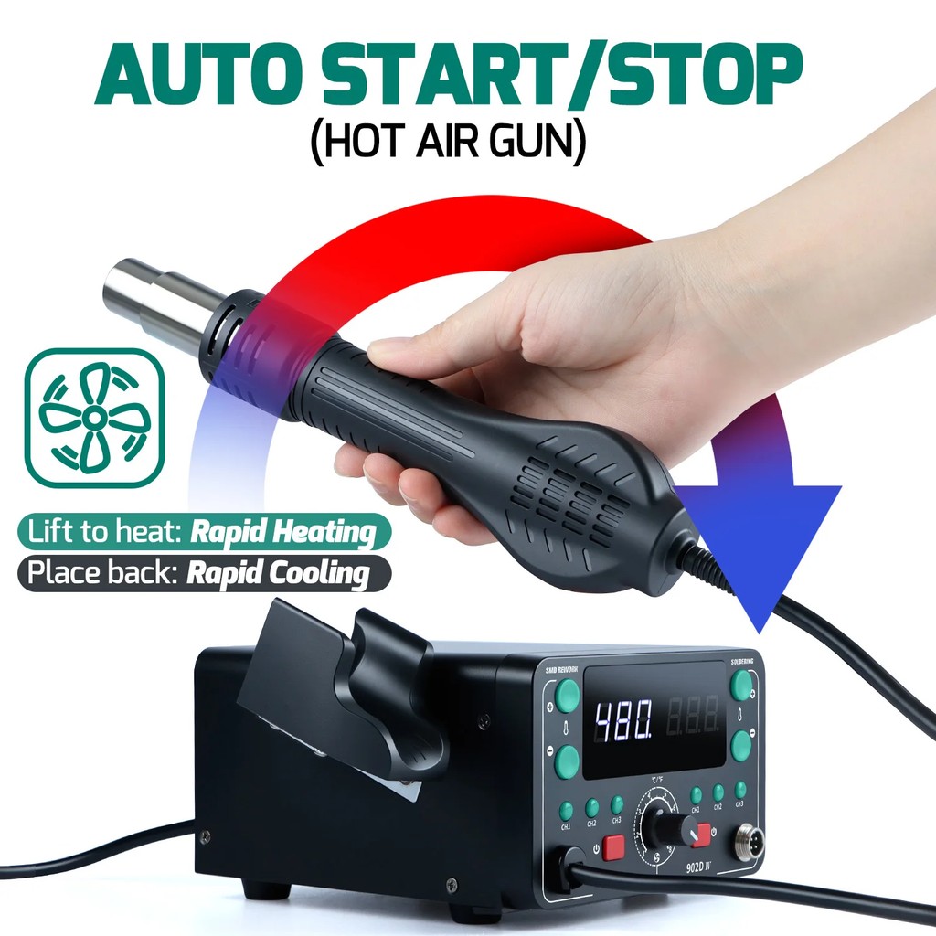 YIHUA Soldering station Temp control With T12 iron LCD Desoldering Gun soldering iron Kit Fast