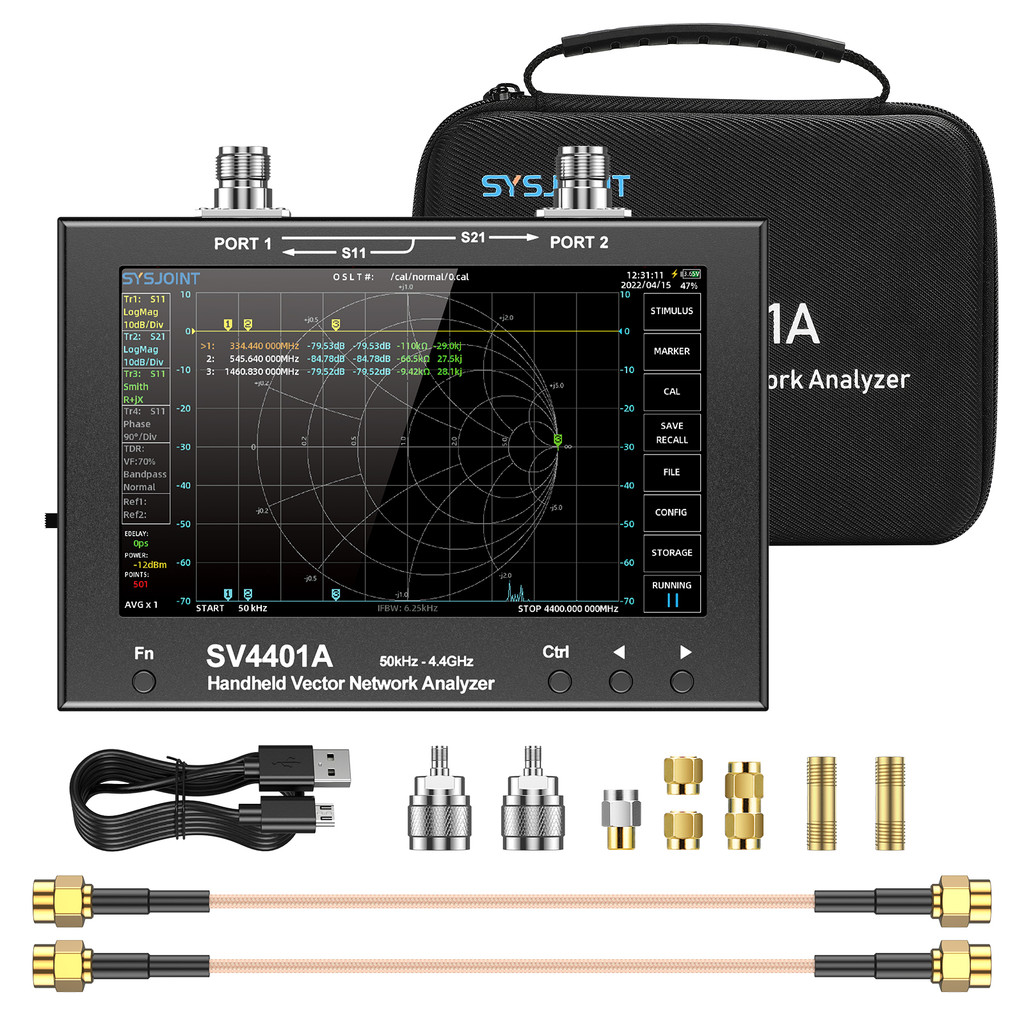 PROMO SV4401A 7" Touch LCD 50KHz-4.4GHz NanoVNA VNA Vector Network Antenna Analyzer UHF HF VHF SWR 1