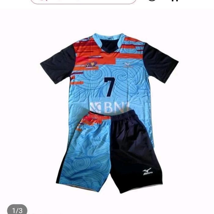 DISKON kaos stelan olahbola voli printing new BNI custom nomor Baju Jersey READY STOCK
